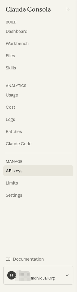 Go to API Keys Page