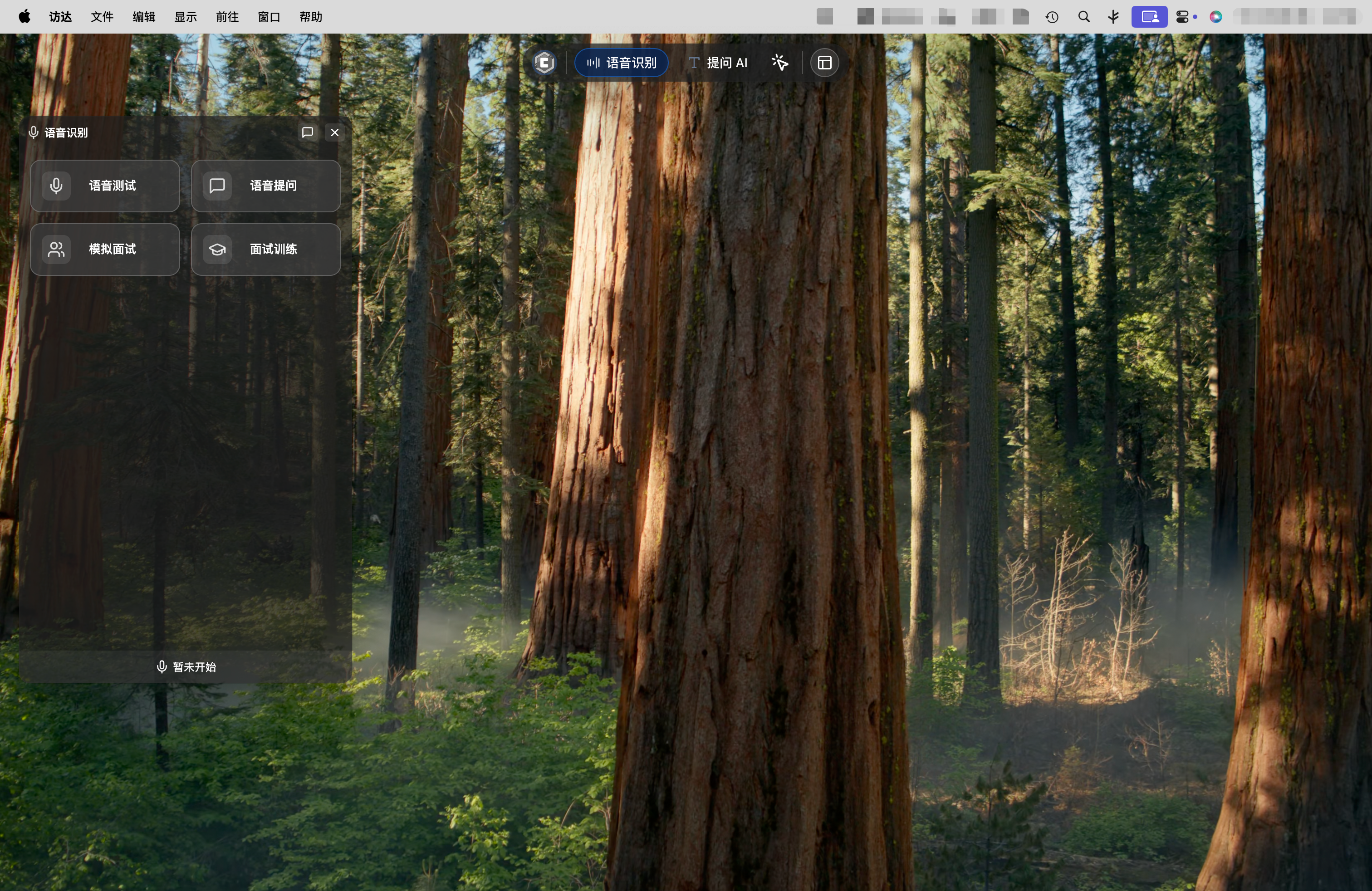 打开面试功能窗口