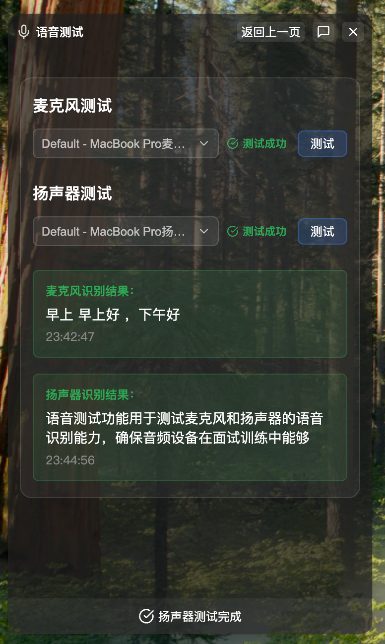 扬声器测试成功