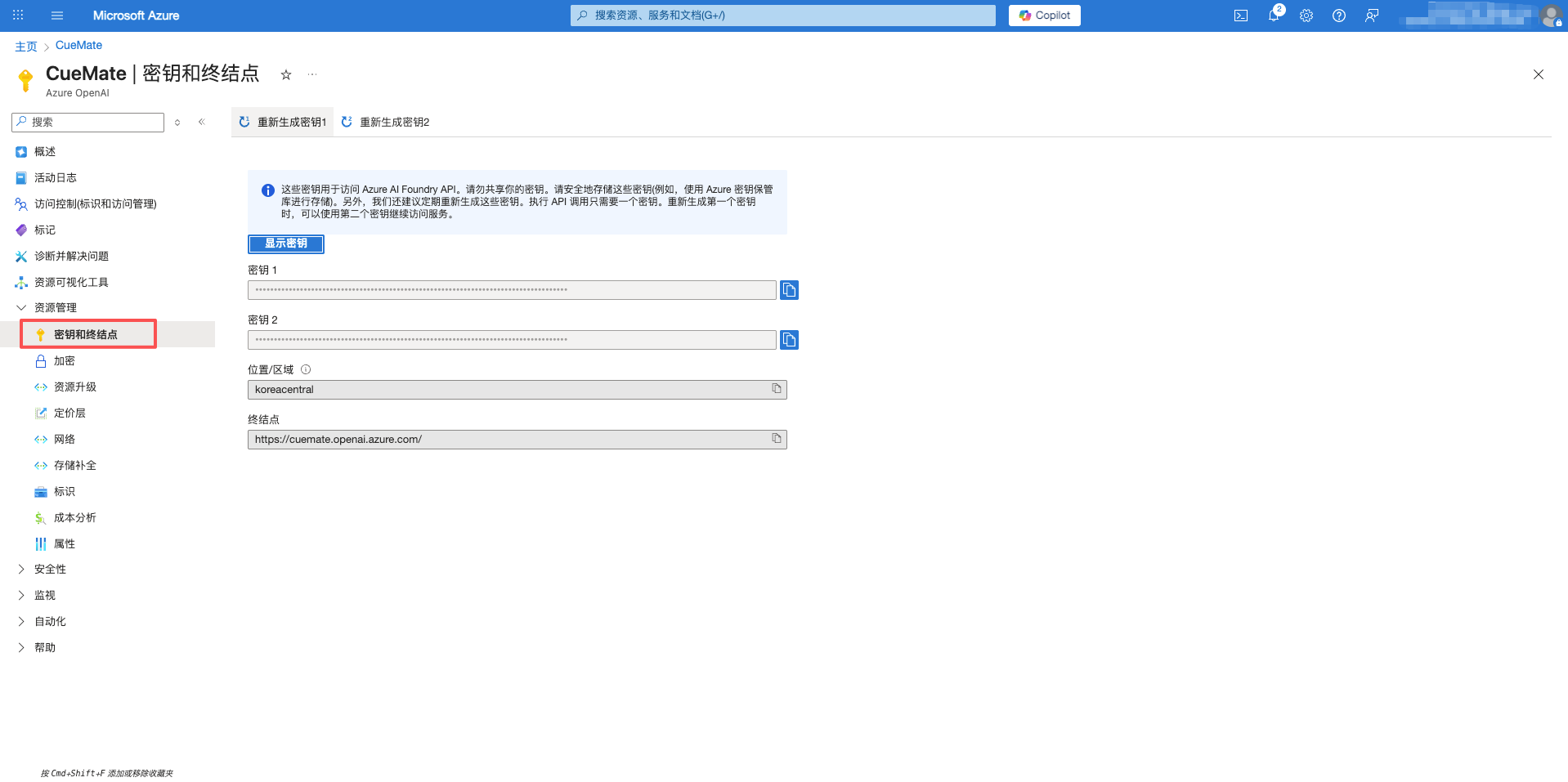 获取 Endpoint 和 API Key